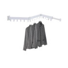 Colgador de Ropa de Pared 3 Pliegues con Anillo Giratorio, Blanco, Ahorro de Espacio, Resistente, Múltiples Ganchos