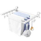 Colgador de Ropa Plegable y Retráctil de Pared – Tendedero de Aluminio para Interior y Exterior, Ahorra Espacio
