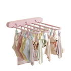 Colgador para Secadora Sin Perforación Multifuncional Plegable para Balcón con Múltiples Pinzas