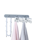 Colgador para Secadora Sin Perforación Multifuncional Plegable para Balcón con Múltiples Pinzas