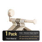 Gancho de Pared con Ventosa Ajustable Telescópico para Colgar Ropa - Tendedero sin Taladro para Baño y Balcón
