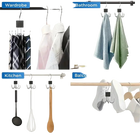 Gancho Giratorio 360° con Múltiples Garras para Organizar Bolsos, Cinturones, Sostenes y Corbata - Estante de Madera y Metal para Armario