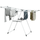 HOMCOM Tendedero de Ropa Plegable Metálico con Brazos Ajustables 156,5x97 cm Blanco