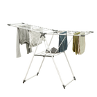 HOMCOM Tendedero de Ropa Plegable Metálico con Brazos Ajustables 156,5x97 cm Blanco
