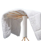 Juego de 1 Tendedero de Ropa Giratorio Plegable con Brazos de Madera, Base Trípode Ahorradora de Espacio y Barras Giratorias 360°, Ajustable y Compact