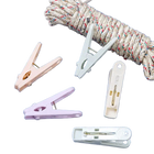 Juego de Cuerda de Ropa con 12 Pinzas Coloridas, Multifuncional, Antiviento, para Uso Interior y Exterior - Portátil y Resistente
