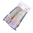 Juego de Cuerda de Ropa con 12 Pinzas Coloridas, Multifuncional, Antiviento, para Uso Interior y Exterior - Portátil y Resistente