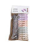 Juego de Cuerda de Ropa con 12 Pinzas Coloridas, Multifuncional, Antiviento, para Uso Interior y Exterior - Portátil y Resistente