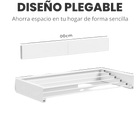KingnetStore - Tendedero de Pared Plegable de Aluminio, Secador de Ropa Montado en Pared, Compacto y Duradero, Capacidad 30 kg, 80/100 cm, Blanco/Negr