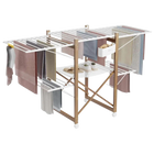 Newlux Tendedero Plegable con Alas XXL - 176x61x104cm, 30m de Capacidad, Estructura Metálica 25kg, 4 Niveles con Ruedas