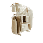 NEWLUX Tendedero Vertical Plegable XXL Fold Care V60 Blanco con Ruedas, 5 Niveles Dobles y 18-21m de Tendido