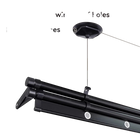 Percha de Ropa Manual de Alta Resistencia - 4 Barras 2.4m con 15 Barras para Toallas, Montaje en Techo Negro para Familias Grandes