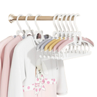 Perchas para armario, antideslizantes, ajustables para niños, rosa y gris, ahorro de espacio