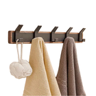 Perchero de Pared de Madera Negra BAKALA, Ganchos para Ropa para Baño, Cocina, Dormitorio, Pasillo