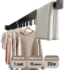 Percha de ropa extensible montada en pared, tendedero retráctil, ahorro de espacio, cuerda de ropa para hogar, para balcón y dormitorio