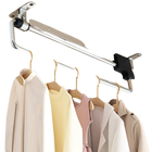 Perchero Retráctil Vertical para Armario, Varilla Extraíble de Montaje Superior para Pantalones, Sin Taladros