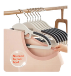 Set de 10 Colgadores Antideslizantes Gris y Blanco - Organizador de Ropa para Hogar