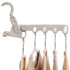 Set de 2 Colgadores Plegables de 5 Ganchos, Ergonómico y Ahorrador de Espacio para Viaje, Hotel, Dormitorio, Hogar