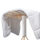 Set de Tendedero de Ropa Plegable Giratorio con Brazos de Madera, Base Trípode Ahorradora de Espacio y Barras Giratorias 360°, Ajustable Compacto