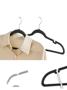 SONGMICS Pack de 30 Perchas de Terciopelo, Antideslizantes, Muescas para Hombros, Barra para Pantalones, Gancho Giratorio 360°, Ahorro de Espacio, 0,6