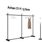 Soporte de Exposición para Ropa de Tienda Exterior, Perchero de Suelo a Techo de Hierro Forjado, Estante Simple para Ropa de Mujer