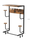 Soporte de Pared Color Madera para Ropa con 4 Ganchos para Guantes y 4 Estantes para Sombreros - Tendedero de Ropa