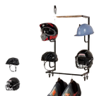 Soporte de Pared Color Madera para Ropa con 4 Ganchos para Guantes y 4 Estantes para Sombreros - Tendedero de Ropa