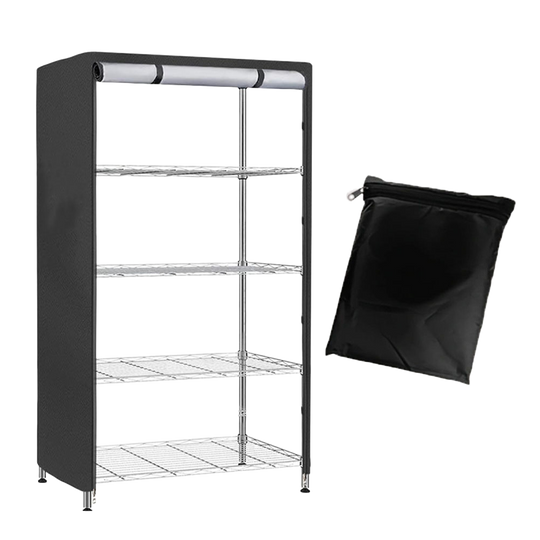 Storage Shelving Unit Cover See Through, Fits Racks 48"L X 18"W X 72"H -Durable Steel Organizer Wire Rack Covers Waterproof