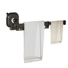 Tendedero de Acero Inoxidable Plegable Retráctil de Pared 360° para Lavandería Balcón Dormitorio - Sin Agujeros Ventosa