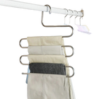 Tendedero de Pantalones Multinivel de Acero Inoxidable 5 Capas - Colgador Antideslizante Tipo S