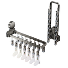 Tendedero de Pared con Ventosa y 14 Pinzas Plegable para Ropa