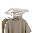 Tendedero de Pared Plegable con Pinzas Antiviento Ahorro de Espacio