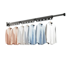 Tendedero de Pared Plegable con Ventosa y Percha Retráctil de 3 Pliegues