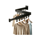 Tendedero de Pared Plegable de 13kg, Diseño Retráctil de Aluminio Resistente a la Intemperie para Hogar, Apartamento, Balcón, Lavandería y RV