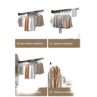 Tendedero de Pared Plegable de 13kg, Diseño Retráctil de Aluminio Resistente a la Intemperie para Hogar, Apartamento, Balcón, Lavandería y RV