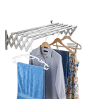 Tendedero de Pared Plegable de Acero Inoxidable con Ganchos, Gran Capacidad, Retráctil y Resistente a la Herrumbre