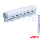 Tendedero de Pared Plegable Rayen 0030 - 6 Cuerdas Extensibles, 22m de Capacidad