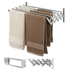 Tendedero de Pared Plegable RELAXTY - Tendedero Multiuso Plegable con 5 Barras Extensibles, Acero Inoxidable Resistente a la Herrumbre para Secado Int
