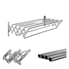 Tendedero de Pared Plegable RELAXTY - Tendedero Multiuso Plegable con 5 Barras Extensibles, Acero Inoxidable Resistente a la Herrumbre para Secado Int
