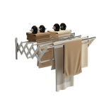 Tendedero de Pared Plegable RELAXTY - Tendedero Multiuso Plegable con 5 Barras Extensibles, Acero Inoxidable Resistente a la Herrumbre para Secado Int