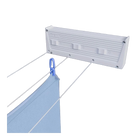 Tendedero de Pared Retráctil CUNCIAL TZ-S 3 Cuerdas (15m) - Plástico Blanco, Ideal Interior/Exterior, Compacto con Bloqueo Individual
