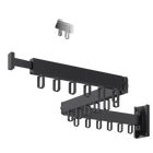 Tendedero de Pared Retráctil de Aluminio Negro - Plegable y Antiviento