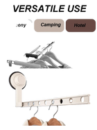 Tendedero de Ropa con Ventosa, Plegable, para Interior y Exterior, Perchero de Pared para Baño, Secador Portátil con Ganchos y Almacenamiento