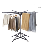 Tendedero de ropa de acero al carbono plegable portátil con 6 varillas extensibles ajustable en altura y anchura