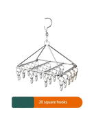 Tendedero de ropa de acero inoxidable con múltiples pinzas - Perchero para ropa interior, calcetines y prendas de bebé