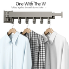 Tendedero de Ropa de Pared Plegable 3 Barras Extensible