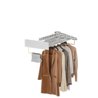 Tendedero de Ropa de Pared Plegable con 5 Barras de Aluminio para Interior y Exterior, Ahorra Espacio