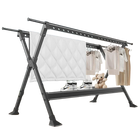 Tendedero de ropa de suelo a techo de aleación de aluminio, plegable para exterior, instalación libre, para ropa infantil