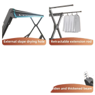 Tendedero de ropa de suelo a techo de aleación de aluminio, plegable para exterior, instalación libre, para ropa infantil