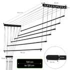 Tendedero de Ropa de Techo KADAX 6 Brazos 120cm